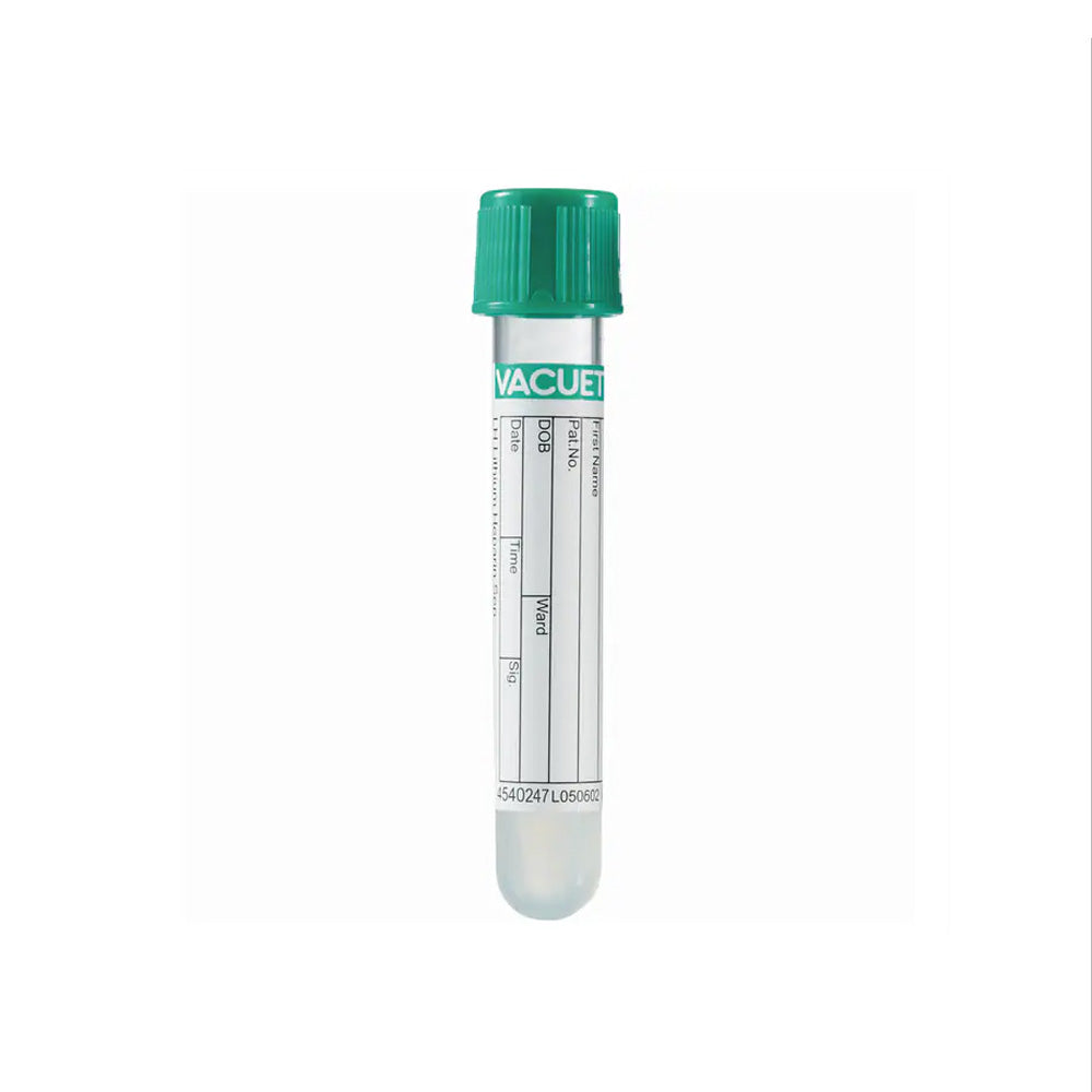 Tubo Verde con Heparina de Litio - 4 ml